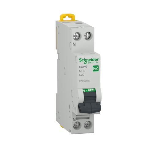[P003402] Întrerupător automat 1P+N Schneider 20A Easy9 modular EZ9P32620 curbă C, 4500 A