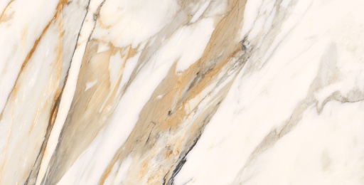 [P006142] Gresie porțelanată albă LUX–CALACATTA GOLD rectificată, 120×60 cm, 1.44 mp