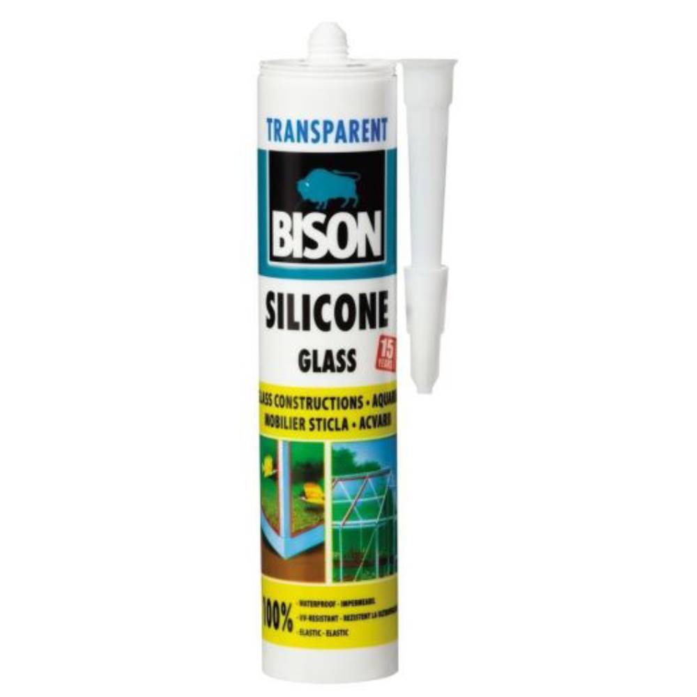 Silicon pentru sticla Bison, 280ml, Transparent