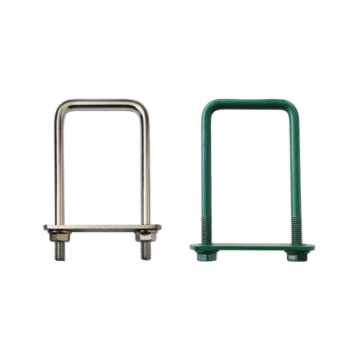 [P004810] Bride RAL 6005, pentru fixarea panourilor de gard pe stâlpi rectangulari, 6x60x40 mm