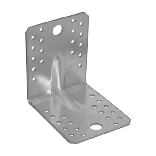 [P005105] Colțar/vinclu din oțel zincat perforat rigidizat, 105x105x90x3 mm