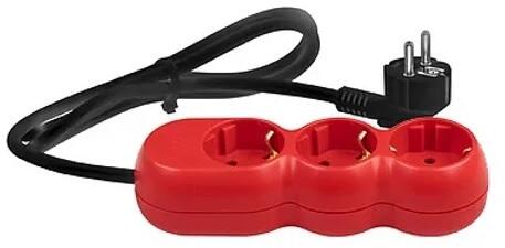[P009146] Prelungitor electric roșu 3680W, 3x1.5 mm² cu 3 prize, 5 ml