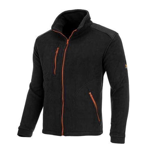 Jacheta, polar negru cu insertii portocalii, 350 gr
