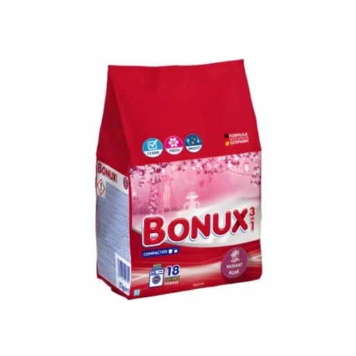[P009298] Detergent automat de rufe BONUX 3 în1 Radiant Rose, pudra, 1.17 kg