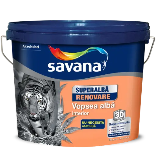 [P010938] Vopsea lavabilă pentru interior, Savana Renovare, 8.5 l