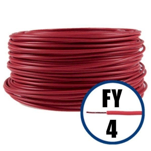 [P003869] Conductor electric FY (H07V-U) 4 mmp, izolație PVC, roșu