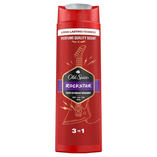 [P008826] Gel de duș OLD SPICE Rockstar 3 in 1 pentru corp păr si față, 400 ml
