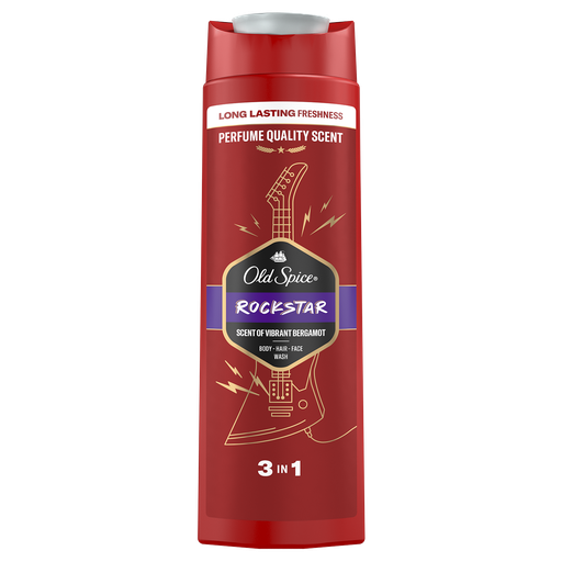 [P008826] Gel de duș OLD SPICE Rockstar 3 in 1 pentru corp păr si față, 400 ml