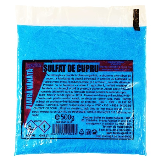 [P007890] Sulfat de cupru (piatra vanata) 500 grame