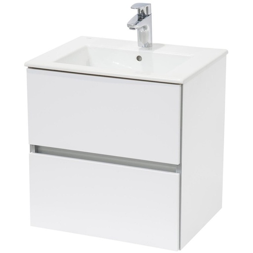 [P007633] Set mobilier alb Roca Cube Unik (mască cu două sertare și lavoar), 800 mm