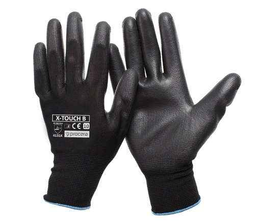 [P000680] Manusi de protectie, textil X-TOUCH BLACK din PU