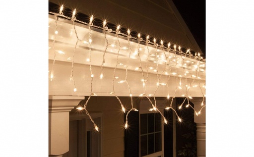 [P009314] Instalatie Craciun Cris, turturi 200 LED-uri, alb cald, 10 ml, flash 25%, cablu negru Rubber, interconectabila, exterior