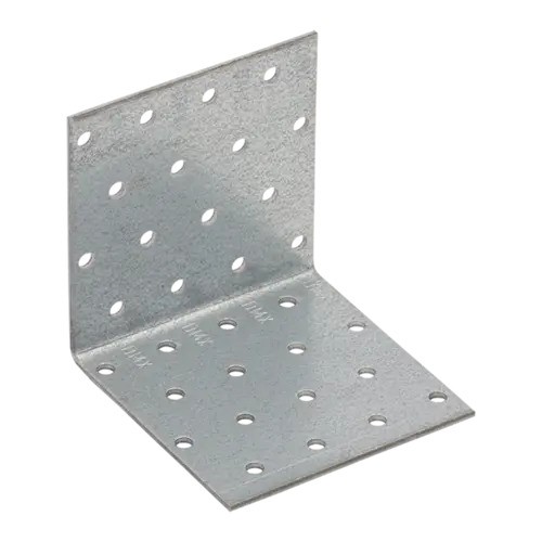 [P005119] Colțar/vinclu din oțel zincat perforat, 80x80x80x2 mm
