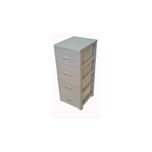 [P008148] Etajera tip ratan, 4 sertare, 37x46x91 cm