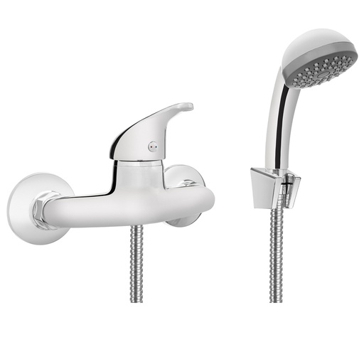 [P004606] Baterie duș monocomandă Invena Perea crom, montaj pe perete