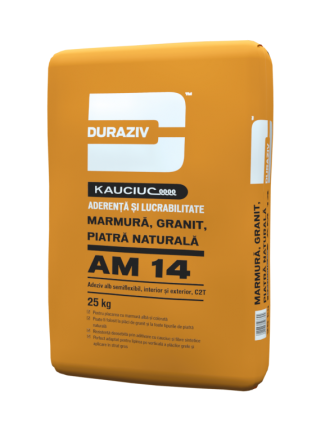 [P004220] DURAZIV AM 14 Adeziv alb semiflexibil pentru marmură, granit și piatră naturală, aditivat cu Kauciuc®