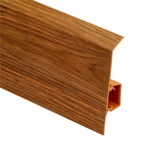 [P009197] Plintă cu canal din PVC pentru parchet NG 80 Stejar Bourbon Închis, 2500x80x20 mm
