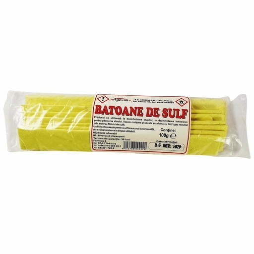 [P007885] Batoane de sulf pentru dezinfectarea butoaielor, 10 fitile, 100g