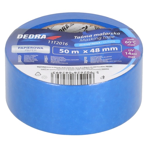[P009814] Bandă mascarea tencuielilor exterioare Dedra, 48mm x 50m, albastră