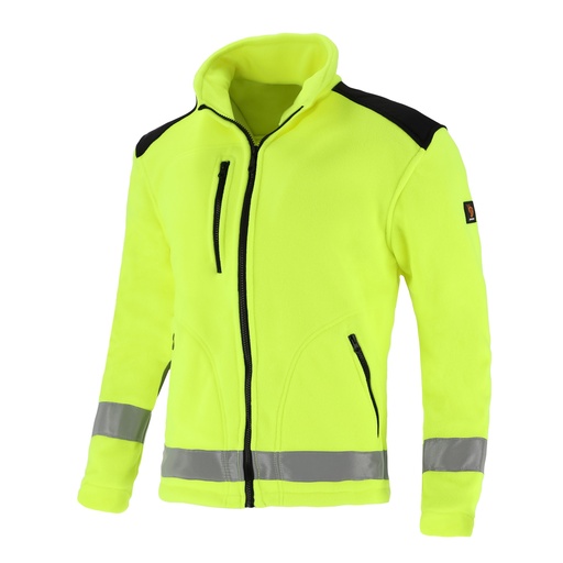 [P010857] Jacheta de semnalizare din poliester galben reflectorizant , M