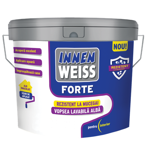 [P010901] Vopsea lavabilă, Innenweiss Forte, interior, alb, 8.5l