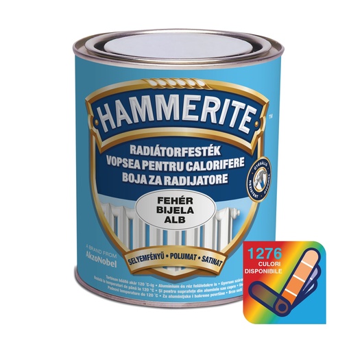 [P010907] Vopsea Hammerite, email pentru radiatoare, acrilic, alb, 0.75 l