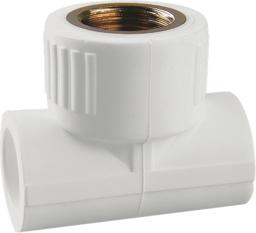 [P007066] Teu PP-R alb cu filet interior, 25x1/2”x25 mm