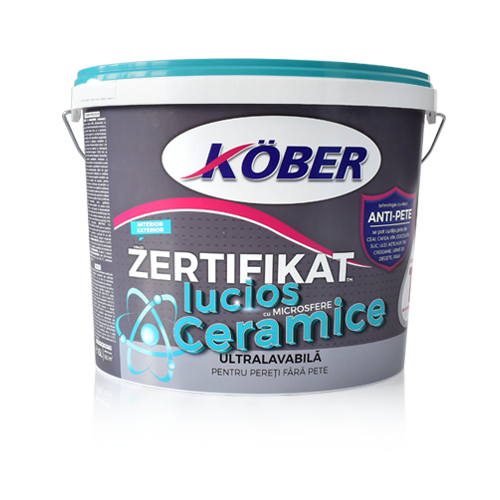 [P007486] Vopsea ultralavabilă lucios albă Zertifikat cu microsfere ceramice, interior/exterior, 8.5 l