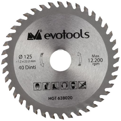 [P009270] Pânză Circulară Vidia pentru Lemn EvoTools, Ø125 mm, 40T, Ø22.23 mm