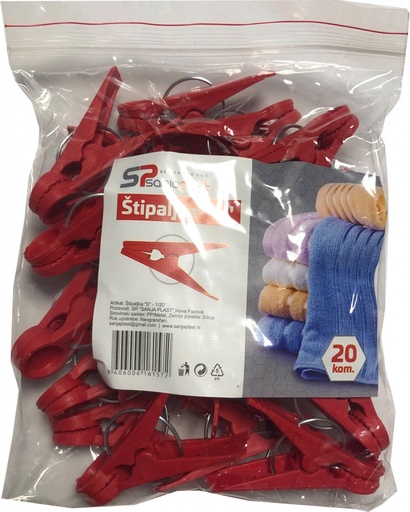 [P006630] Set 20 cleme rufe "S" 6x3x1 cm