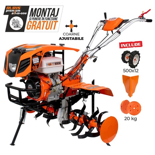 [P007192] Motosapatoare RURIS 915K + roti cauciuc 5.00-12+rarita+set contragreutati 20kg