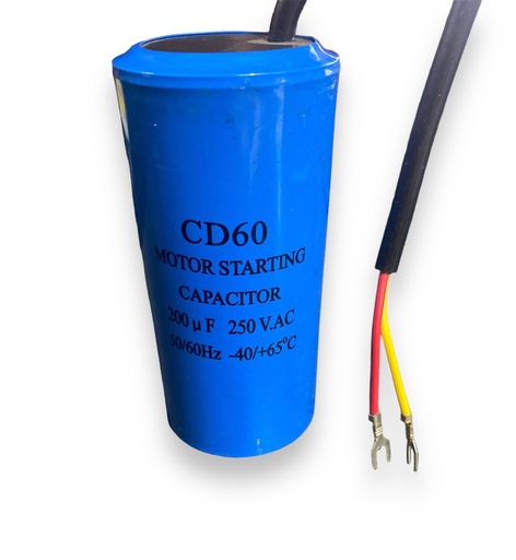 [P007051] Condensator cu fir pornire motor, 200 µF 250V