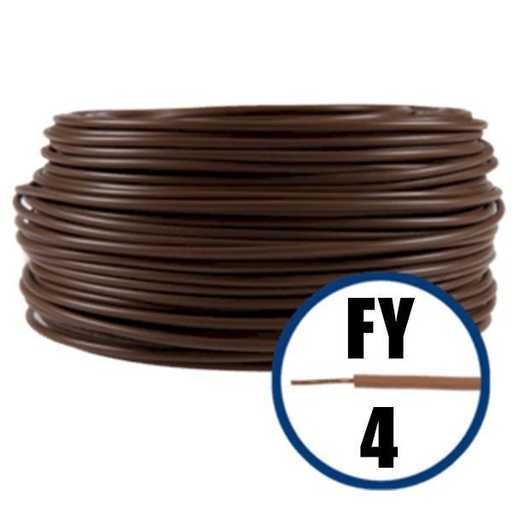 [P003868] Cablu electric FY (H07V-U) 4 mmp, izolatie PVC, maro