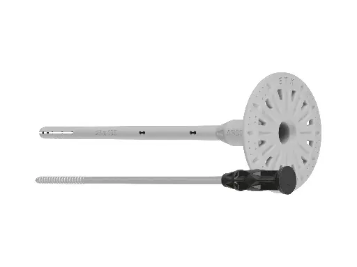[P009948] Diblu ETX-M Ø8 mm cu cui metal-plastic și flanșă – 195 mm, pentru termosisteme, 100 buc/cutie
