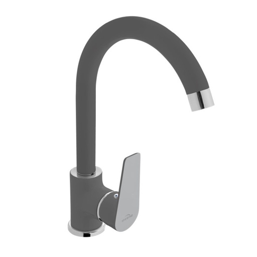 [P003681] Baterie bucătărie monocomandă Invena Dokos pipă înaltă crom/negru