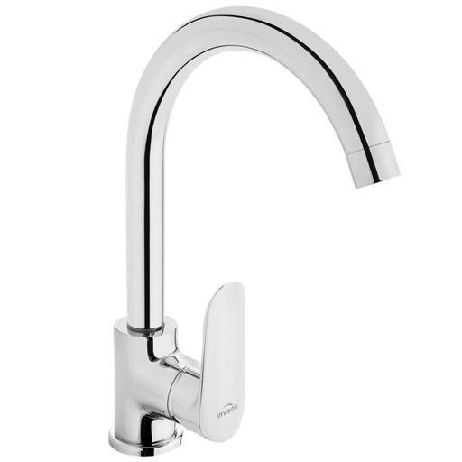 [P005500] Baterie bucătărie monocomandă Invena Esla, pipă înaltă crom