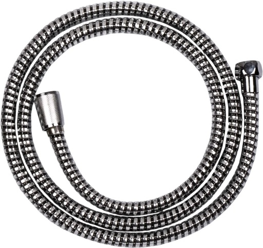 [P008348] Furtun de duș Invena crom-negru Superflex, 150 cm