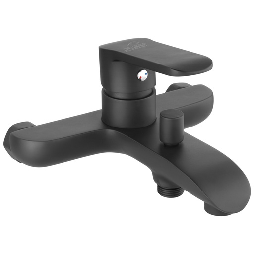 [P009763] Baterie cadă Invena monocomandă, Siros negru mat