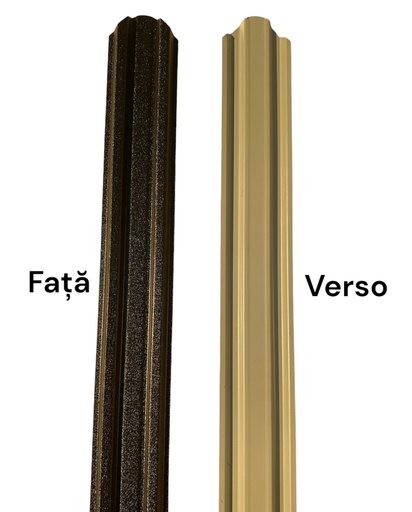 [P000357] Şipcă metalică gard Bravo RAL 9005 negru mat-grund, 1200x90x0,5 mm