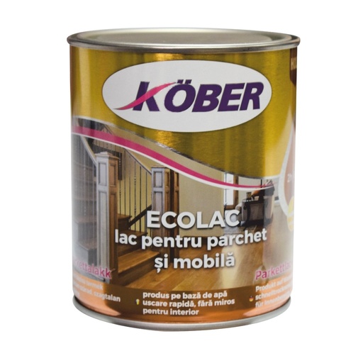 [P004914] Lac pe bază de apă Ecolac Kober pentru parchet și mobilă, 0.75 l