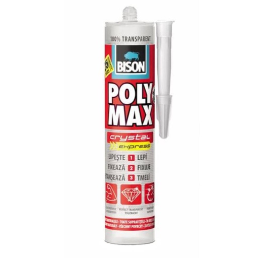 [P000511] Adeziv Bison Poly Max Cristal Express, MS polimer, 300g, Transparent