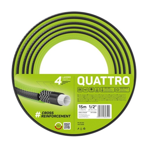 [P000511] Furtun pentru gradina cu 4 straturi Cellfast QUATTRO, 1/2", armat, 15 m lungime, protectie UV