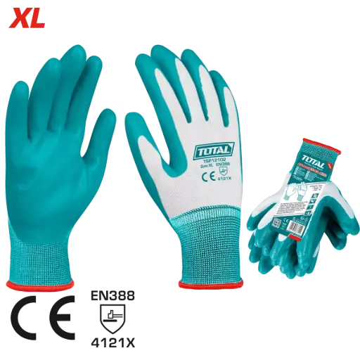 [P010758] Mănuși de protecție textil impregnate cu nitril, XL