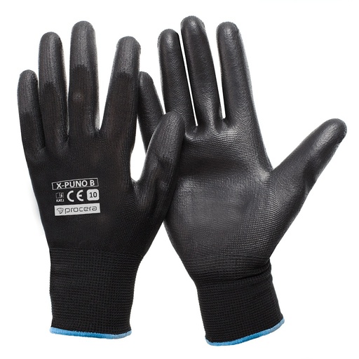 Manusi textil protectie X-PUNO BLACK din PU 