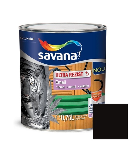 [P005048] Email lemn/metal Savana Ultra Rezist interior/exterior negru, 0.75 l