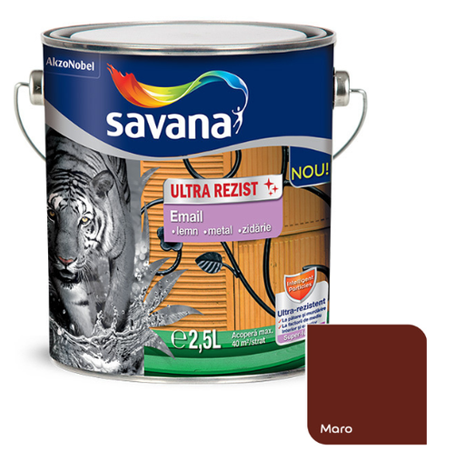 [P005047] Email lemn/metal Savana Ultra Rezist interior/exterior maro, 0.75 l
