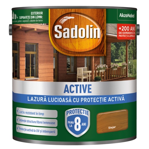 [P000968] Lazura Sadolin Activ, solvent, lucioasa stejar 5 l