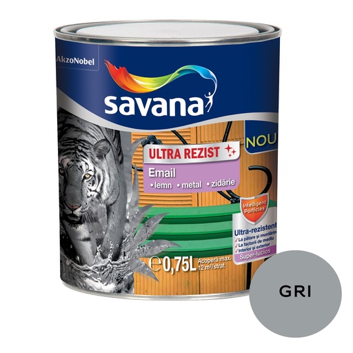 [P000992] Email lemn/metal Savana Ultra Rezist interior/exterior gri, 0.75 l