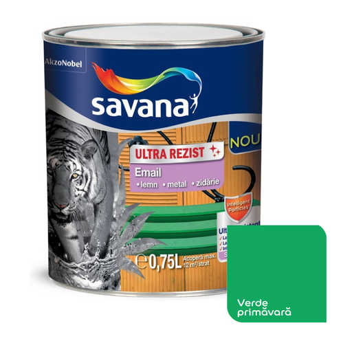 [P000994] Email lemn/metal Savana Ultra Rezist interior/exterior verde primavara, 0.75 l