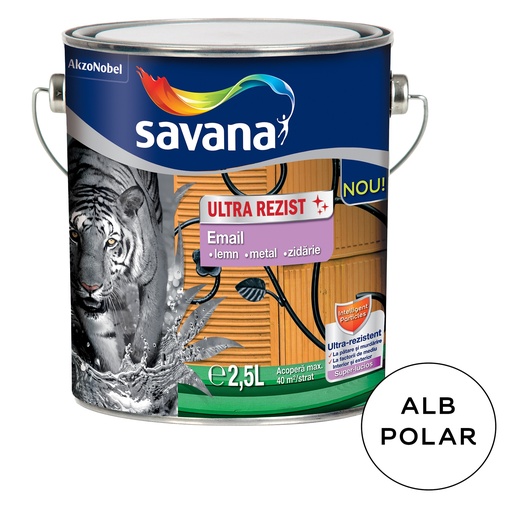 [P000995] Email lemn/metal Savana Ultra Rezist interior/exterior alb polar, 2.5 l